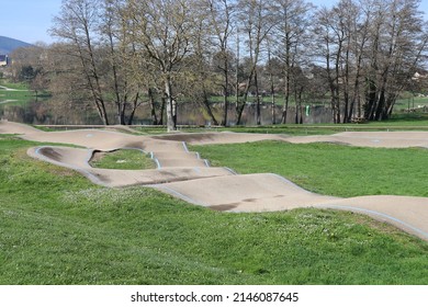 Autun, France - 04 10 2022 : Mountain Bike, BMX, BMX, Roller, Skate And Scooter Track, Town Of Autun, Department Of Saône Et Loire, France