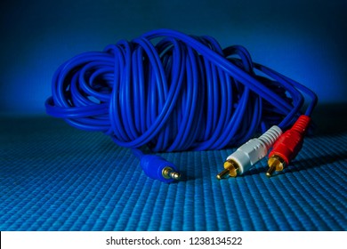 Aux RCA sound cable blue