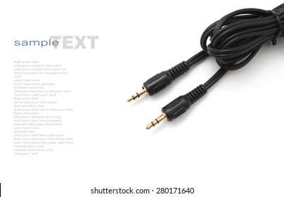 Auxiliary Cord or cables for multimedia isolated on white