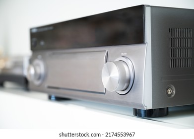 AV Receiver With Volume Knob On A HiFi System