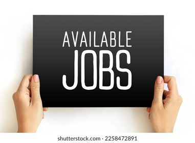 Available Jobs text on card, concept background - Shutterstock ID 2258472891
