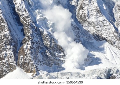 The avalanche in the Himalayas on Anapurna mountain - Shutterstock ID 350664530