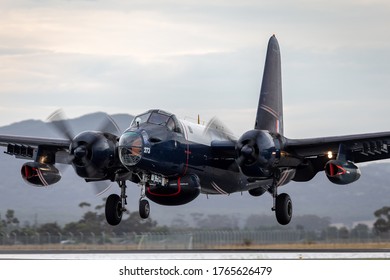 Avalon, Australia - February 27, 2015: Former Royal Australian Air Force Lockheed SP-2H Neptune Maritime Patrol And Anti Submarine Warfare Aircraft VH-IOY.