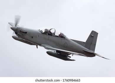 Avalon, Australia - February 28, 2015: Royal Australian Air Force (RAAF) Pilatus PC-9A Forward Air Control (FAC) Aircraft A23-020 From 4 Squadron Based At RAAF Williamtown.