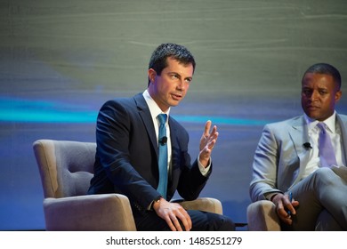 Aventura, FL/ USA -  August 8, 2019: Mayor Pete Buttigieg Addresses The Audience At The National Association Of Black Journalists And Answers Panel Questions.  