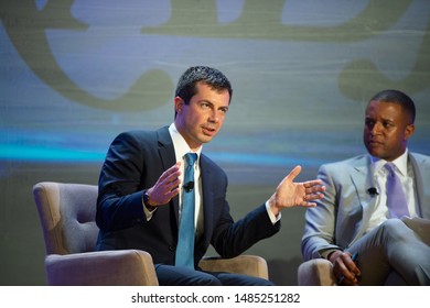 Aventura, FL/ USA -  August 8, 2019: Mayor Pete Buttigieg Addresses The Audience At The National Association Of Black Journalists And Answers Panel Questions.  