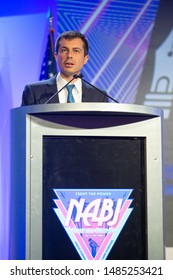 Aventura, FL/ USA -  August 8, 2019: Mayor Pete Buttigieg Addresses The Audience At The National Association Of Black Journalists And Answers Panel Questions.  