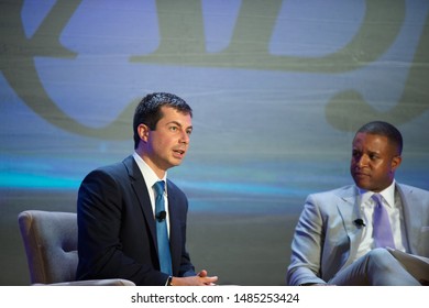 Aventura, FL/ USA -  August 8, 2019: Mayor Pete Buttigieg Addresses The Audience At The National Association Of Black Journalists And Answers Panel Questions.  