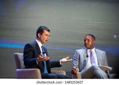 Aventura, FL/ USA -  August 8, 2019: Mayor Pete Buttigieg Addresses The Audience At The National Association Of Black Journalists And Answers Panel Questions.  