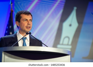 Aventura, FL/ USA -  August 8, 2019: Mayor Pete Buttigieg Addresses The Audience At The National Association Of Black Journalists And Answers Panel Questions.  