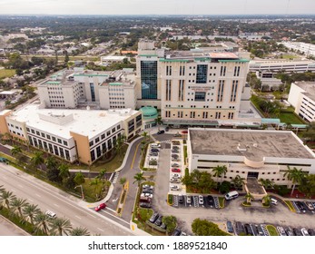 AVENTURA, FL, USA - JANUARY 6, 2021: Aerial Photo Aventura FL USA Hospital