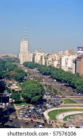 Avenue 9 De Julio In Buenos Aires