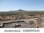 The Avenue of the Dead. Aztec pyramid complex at Teotihuacan near Mexico City