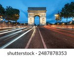 Avenue des Champs-Elysees with Arc de Triomphe, Paris, France