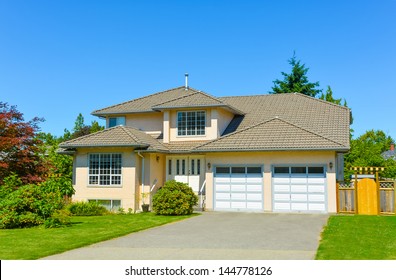 Average Family House On A Sunny Day In Vancouver, Canada.