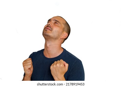 Average Looking Short Haired White Guy Posing On White Background