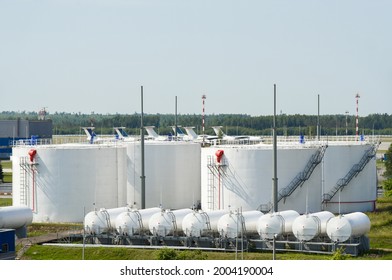 Aviation Fuel Storage For Aircraft At The Airport.