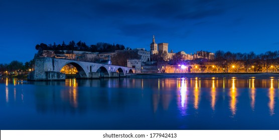 Avignon in France  at night 