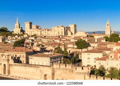 Avignon in Provence - View on city and Popes Palace