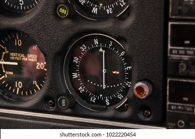 Avionics Equipment In Aircraft. Close Up.
