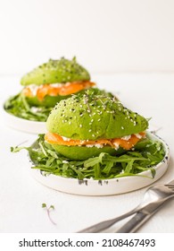 Avocado Burger With Salmon Healthy Raw Food