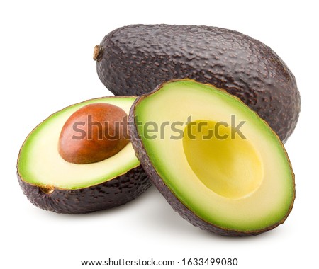 avocado, clipping path, isolated on white background full depth of field