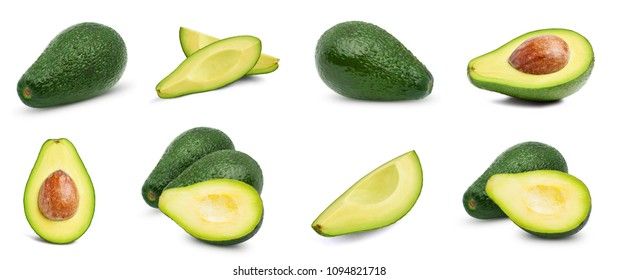 Avocado collection isolated on white background - Powered by Shutterstock
