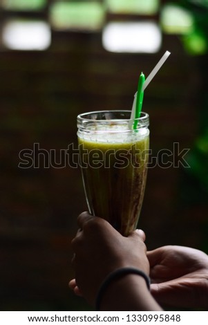 Similar – Green vegetable smoothies and infused fruit water cocktails