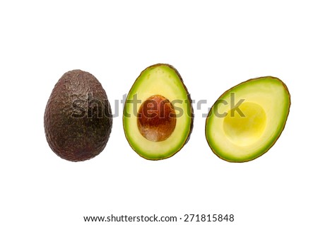 Avocado over white background