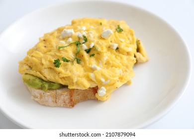 Avocado And Scrambled Eggs Toast