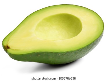 Avocado Slice Isolated On White 