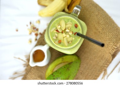 Avocado Smoothie Mix With Banana And Honey 