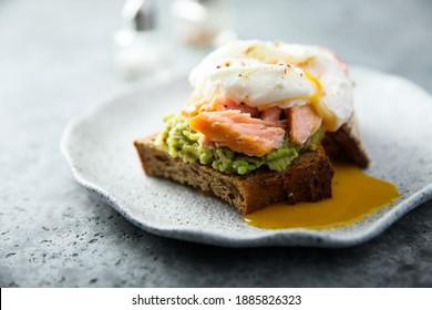 Avocado Toast With Salmon And Poached Egg