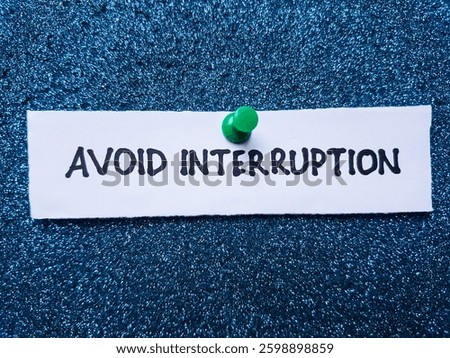 Avoid interruption writting on blue background.