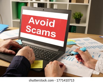 Avoid Scams Is Shown On The Conceptual Business Photo