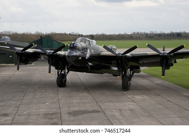 Avro Lancaster NX611, 'Just Jane' At The Lincolnshire Aviation Heritage Centre, East Kirkby, Lincolnshire, UK - 15th March 2012