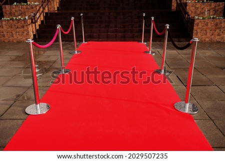 Award ceremony on the red carpet. the path to success