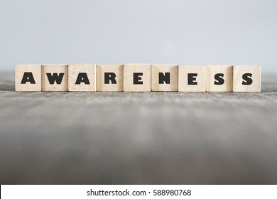 AWARENESS word made with building blocks - Shutterstock ID 588980768