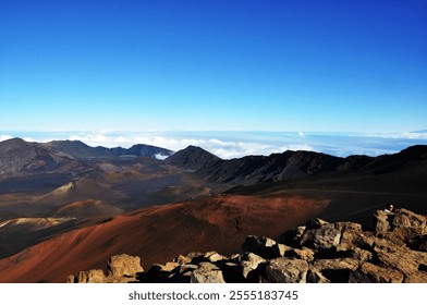 Awe-Inspiring View of Volcanic Crater and Rocky Outcrops - Powered by Shutterstock