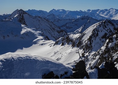 Awesome Beautiful Mountain tourism vacation. Incredible winter landscape. Snow covered rocky mountain - Powered by Shutterstock