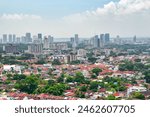Awesome George Town skyline. Amazing view of Penang Island in Malaysia. Scenic cityscape. Penang Island is a popular tourist destination of Asia.