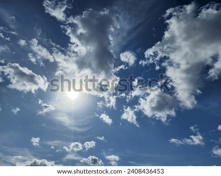 Awesome sky with clouds and sun
