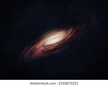 Awesome spiral galaxy. Science fiction space wallpaper. Beautiful Dark background. High quality image. High resolution image. Elements of this image furnished by NASA.