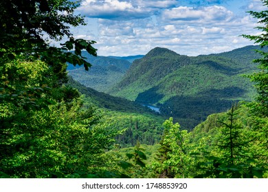 Awesome Summer View From A Verdant Hill In Jacques Cartier National Park, Quebec Province, Canada