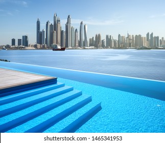 Awesome View Of The Dubai Marina From The Infinity Pool.