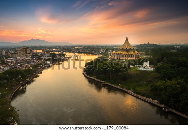 Awesome View Kuching City Sarawak River Stock Photo 1179100084 ...