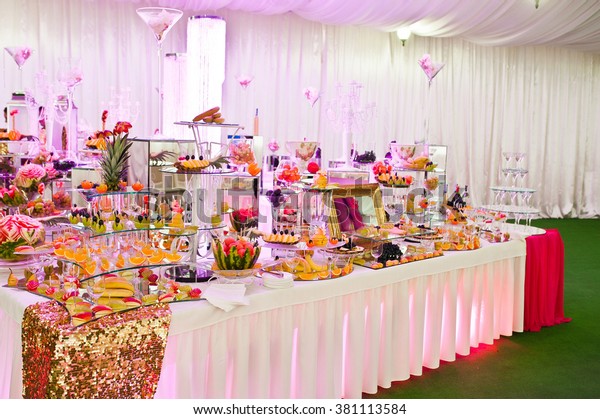 Awesome Wedding Reception Food Drink Various Stock Photo Edit Now