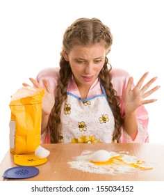 Awkward Blonde Prepares In The Kitchen