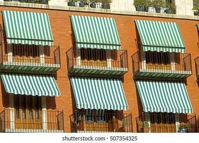 Awnings At A House In Spain