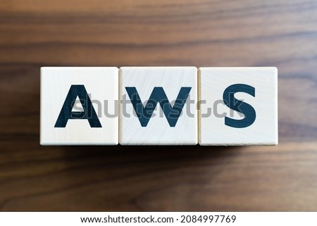 AWS wooden blocks , Cloud computing services